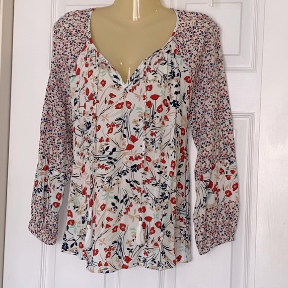 DR2 boho peasant blouse w/ tassels Sz S - Picture 1 of 6